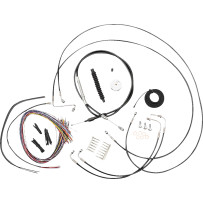 Kit completo de cables trenzados de vinilo negros para manillar / líneas de freno — Negro, para altura de manillar estándar, cur