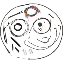 Kit completo Midnight trenzado de cables y líneas de freno para manillar — curva mini, altura estándar, ABS, doble disco