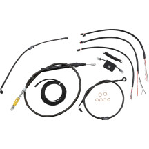 Kit completo Midnight de cables y latiguillos trenzados para manillar — Ajuste 15" - 17", Negro
