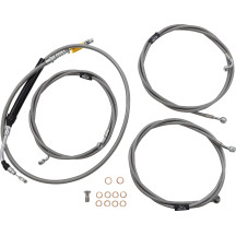 Kit estándar de cables/líneas de freno trenzadas de acero inoxidable para manillar — compatible con Ape Hanger, 12"–14"