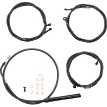 Kit estándar Midnight de cables trenzados para manillar y freno — elevadores 12"–14", Ape Hanger, Negro