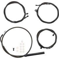 Kit estándar Midnight de cables trenzados para manillar y freno — elevadores 12"–14", Ape Hanger, Negro