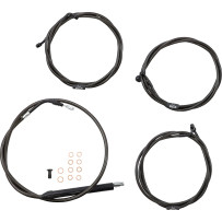 Kit estándar Midnight de cables trenzados para manillar / líneas de freno — 38 cm–43 cm (15"–17"), Ape Hanger, Negro