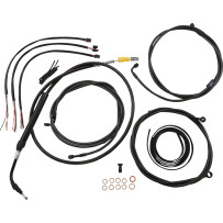 Kit completo Midnight de cables trenzados para manillar y líneas de freno — Negro, apto para 18"-20" (45,5-51 cm)