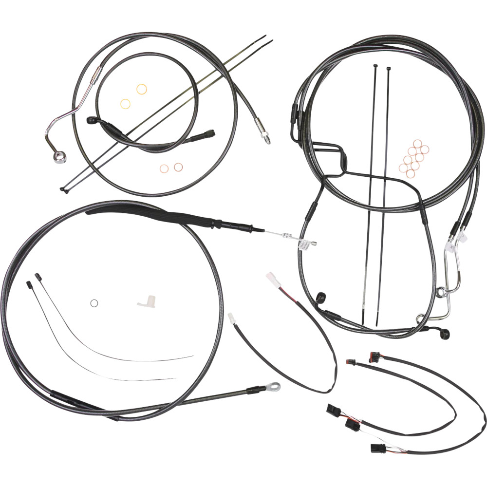 Black Pearl™ Designer Handlebar Installation Kit — 18"–20", Ape Hanger, Black