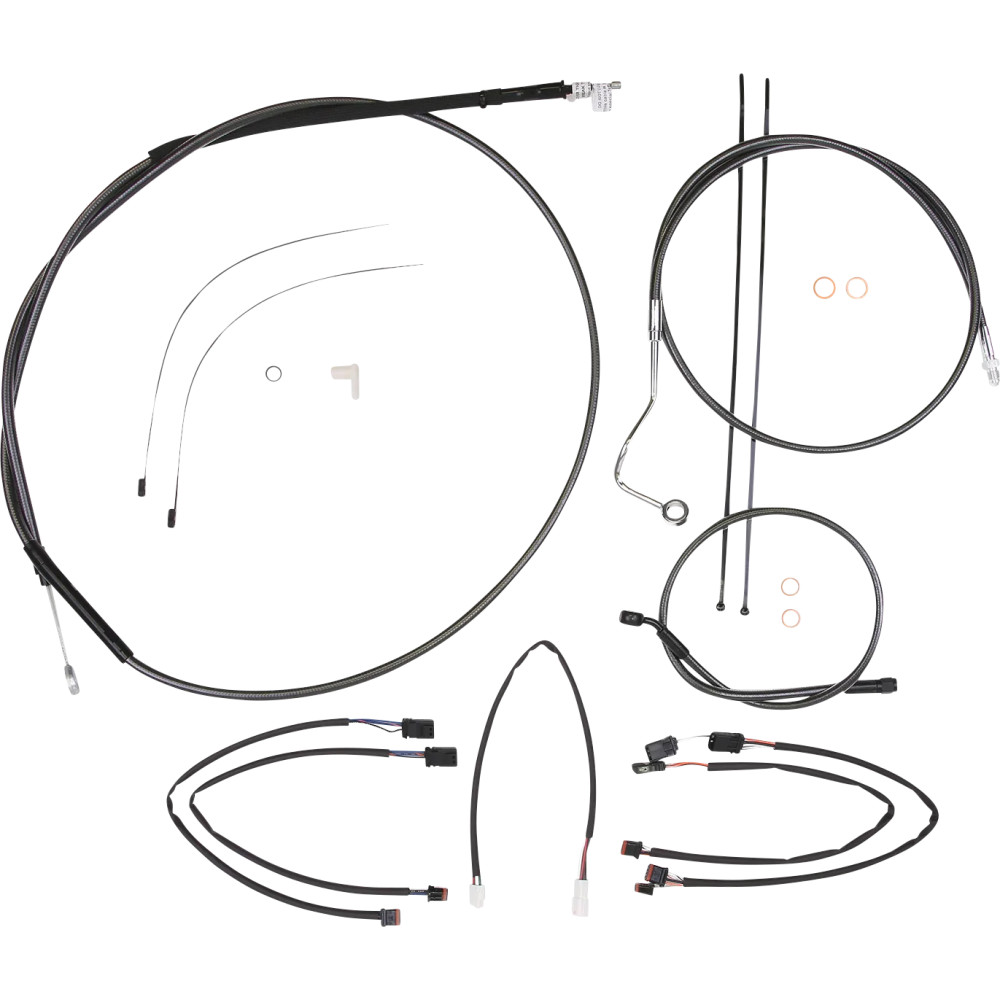 Black Pearl™ Designer Handlebar Installation Kit — 38 cm–43 cm (15"–17"), Ape hanger, Black