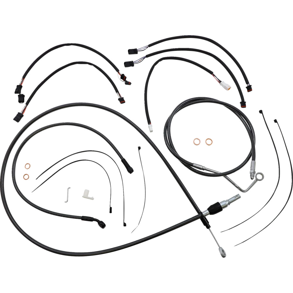 Black Pearl™ Designer Handlebar Installation Kit — 12"–14" fit, Ape Hanger, Black