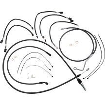 Black Pearl™ Designer Handlebar Installation Kit — Black, Ape Hanger, 38–43 cm (15"–17")