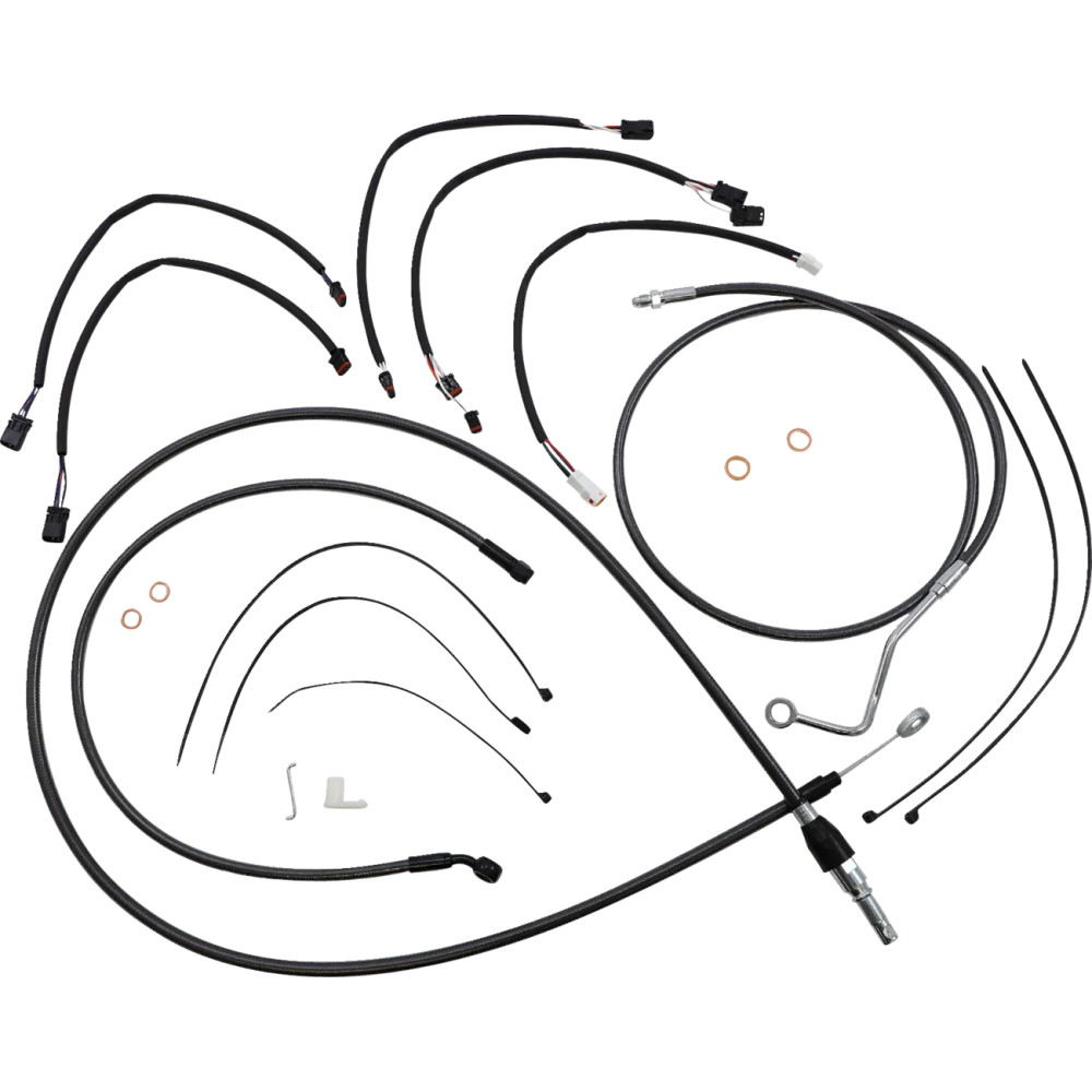 Black Pearl™ Designer Handlebar Installation Kit — Black, Ape Hanger, 38–43 cm (15"–17")