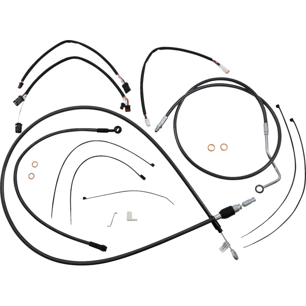 Black Pearl™ Designer Handlebar Installation Kit — Ape hanger, 38–43 cm (15"–17"), Black