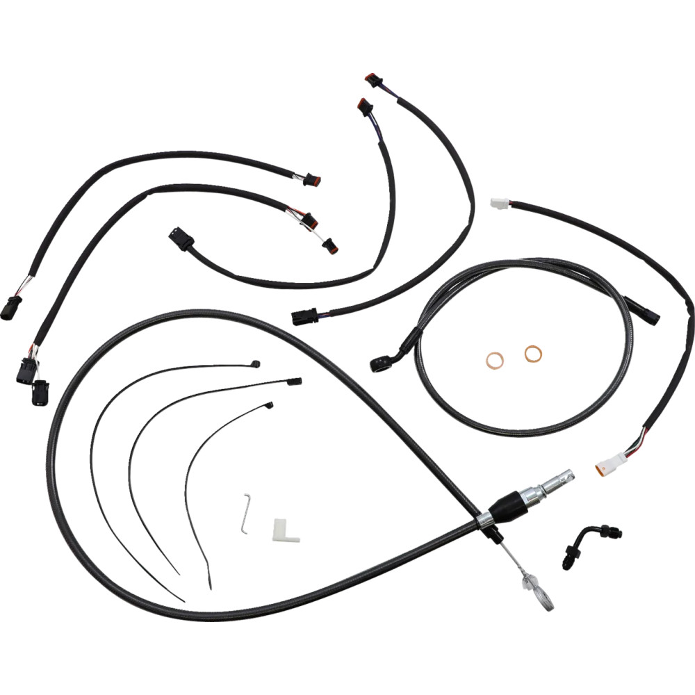 Black Pearl™ Designer Handlebar Installation Kit — Ape hanger, 12"–14" risers, ABS