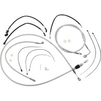 Sterling Chromite II® Designer Handlebar Installation Kit — 12"–14" fit, Ape Hanger, chrome, clear-coated