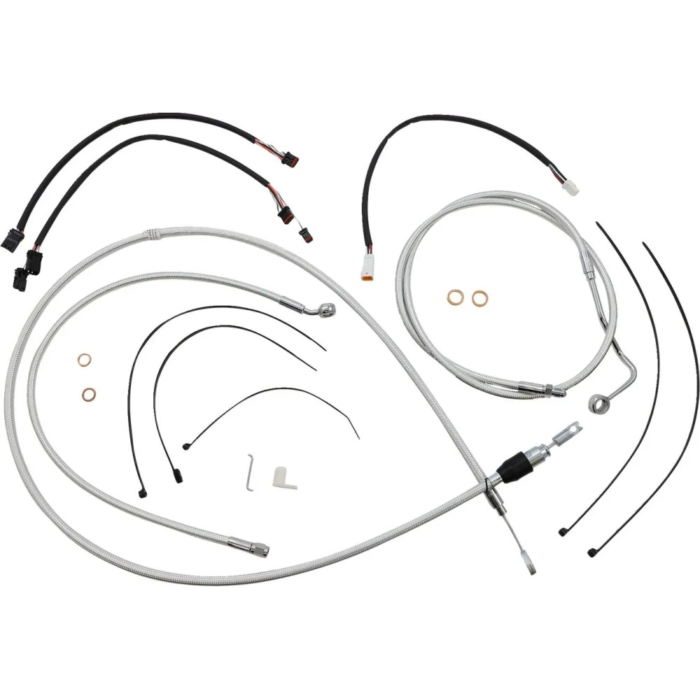 Sterling Chromite II® Designer Handlebar Installation Kit — 12"–14" risers, ape hanger fit, Chrome