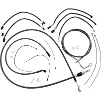 KARBONFIBR Designer Handlebar Installation Kit — Ape hanger fit, 15"-17" handlebar height, Carbon Fiber, Silver