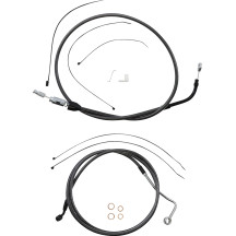 Black Pearl™ Designer Handlebar Installation Kit — 10" risers, ape hanger, Black