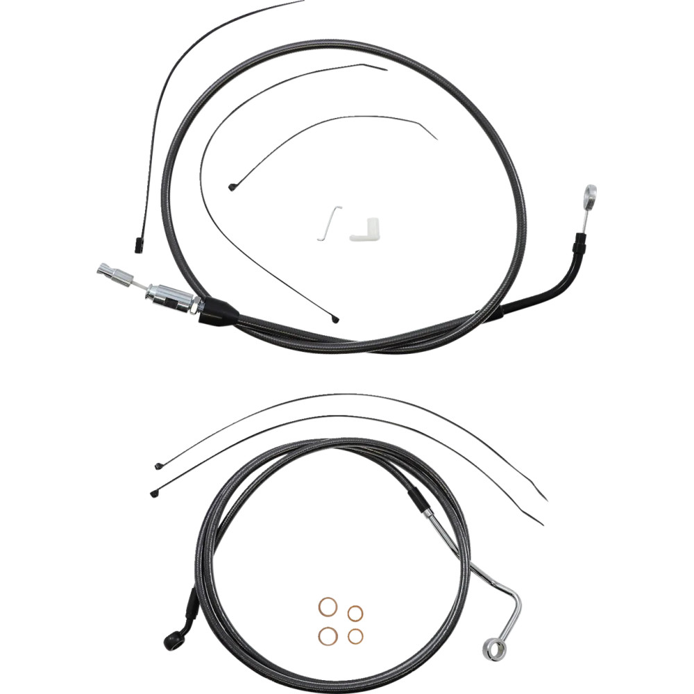 Black Pearl™ Designer Handlebar Installation Kit — 10" risers, ape hanger, Black