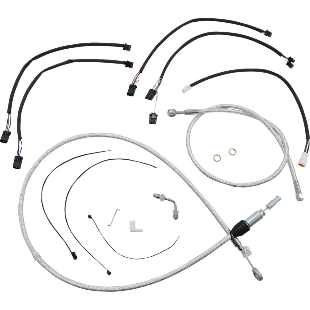 Sterling Chromite II® Designer Handlebar Installation Kit — 12"–14" handlebar height, ape hanger, chrome