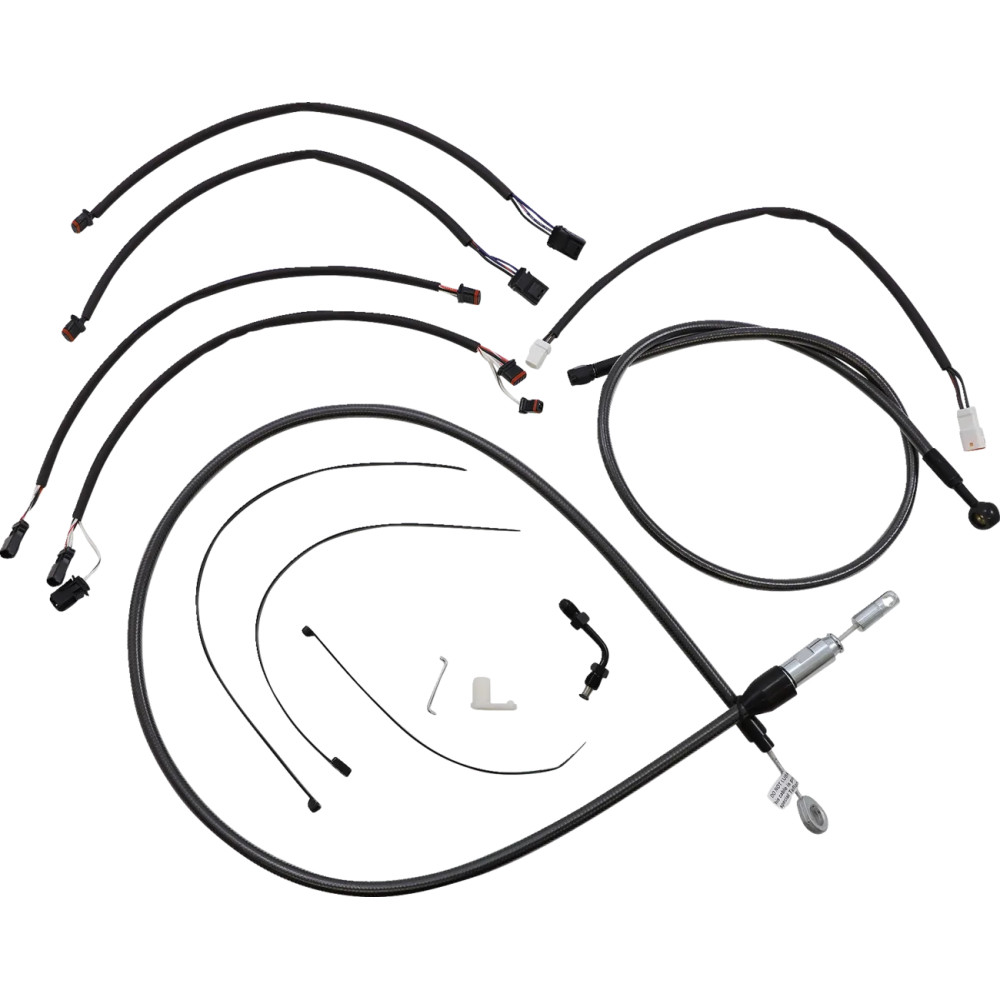 Black Pearl™ Designer Handlebar Installation Kit — 12"–14" risers, Ape Hanger, Black