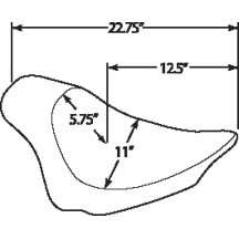 EZ-ON Mount Solo Seat — 58 cm (22-3/4"), 28 cm (11"), Black