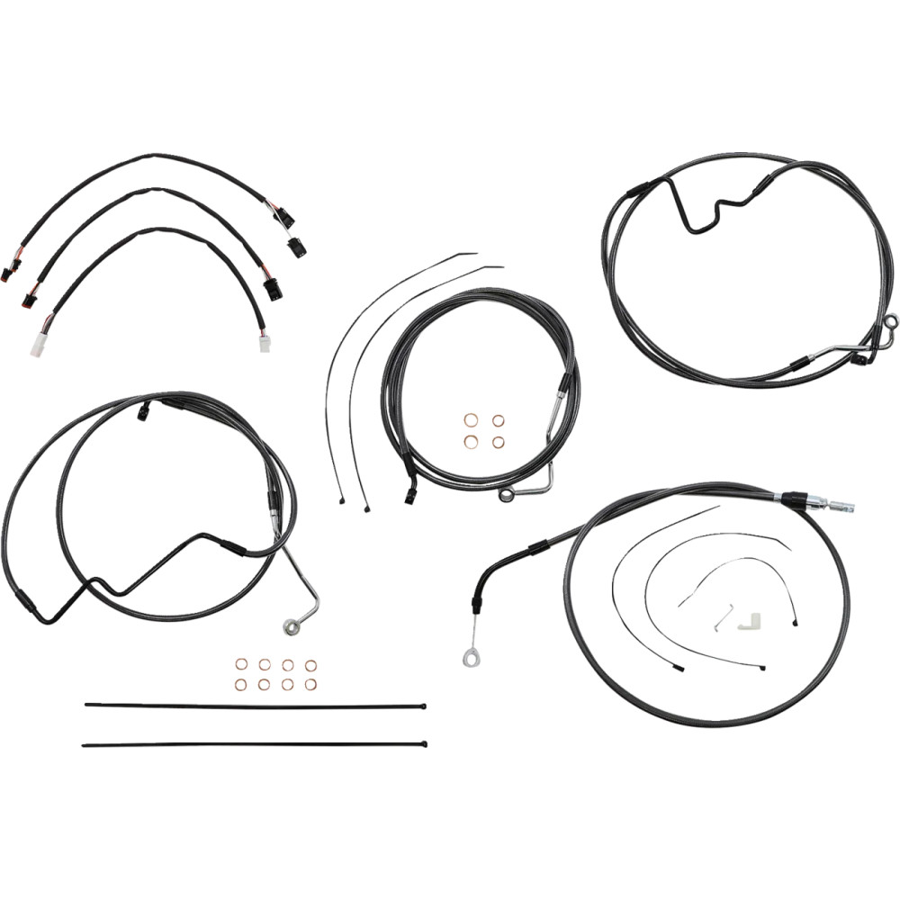 Black Pearl™ Designer Handlebar Installation Kit — Ape Hanger, 15"–17" risers, Black