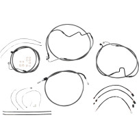 KARBONFIBR Designer Handlebar Installation Kit — Ape hanger, 12"–14" fit, Carbon Fiber/Silver