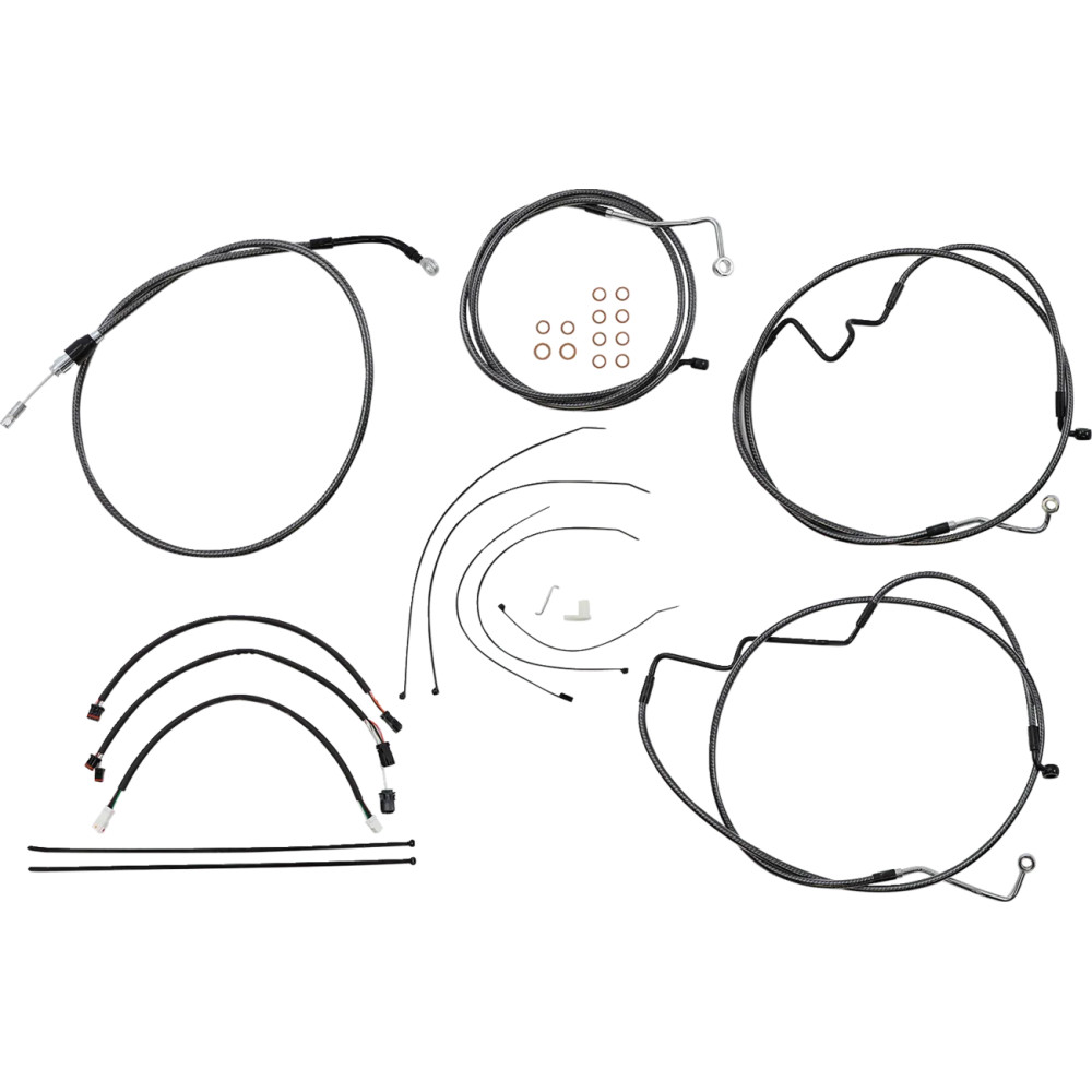 KARBONFIBR Designer Handlebar Installation Kit — Ape Hanger, 15"–17", Carbon Fiber, Silver