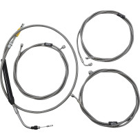 Kit estándar de cables/latiguillos trenzados de acero inoxidable para manillar — altura del manillar 15"–17", Ape Hanger