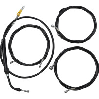 Kit completo de cables y líneas de freno trenzadas de vinilo negras — Compatible con risers de 12"–14"