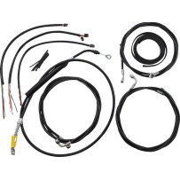 Kit completo de cables y líneas de freno trenzadas de vinilo negro — Compatible con altura de manillar 38–43 cm (15"–17")