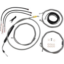 Kit completo de cables y latiguillos trenzados de manillar — Compatible con manillares de 45,5–51 cm (18–20")