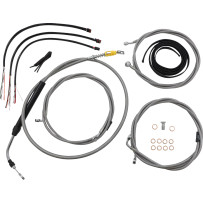 Kit completo de cables y latiguillos trenzados de manillar — Compatible con manillares de 45,5–51 cm (18–20")