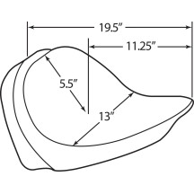 Backrest Compatible Solo Seat — 49.5 cm overall, Black