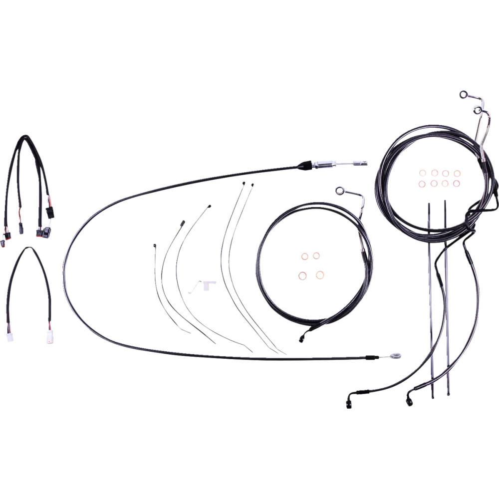 Black Pearl™ Designer Handlebar Installation Kit — 18"–20" (45.5–51 cm), Ape Hanger, Black