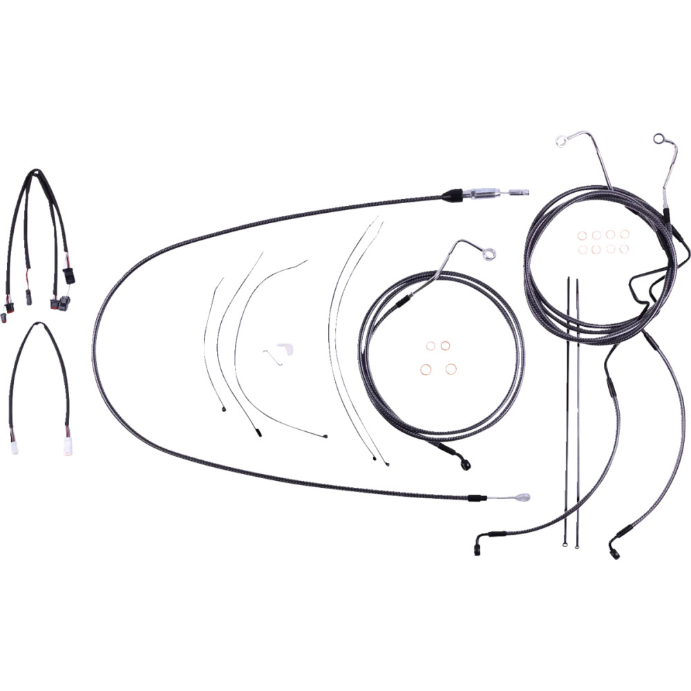 KARBONFIBR Designer Handlebar Installation Kit — 45.5–51 cm (18–20 in), Ape Hanger, Carbon fiber