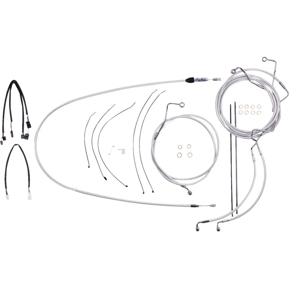 Sterling Chromite II® Designer Handlebar Installation Kit — Ape hanger, fits 15"–17" risers, Chrome