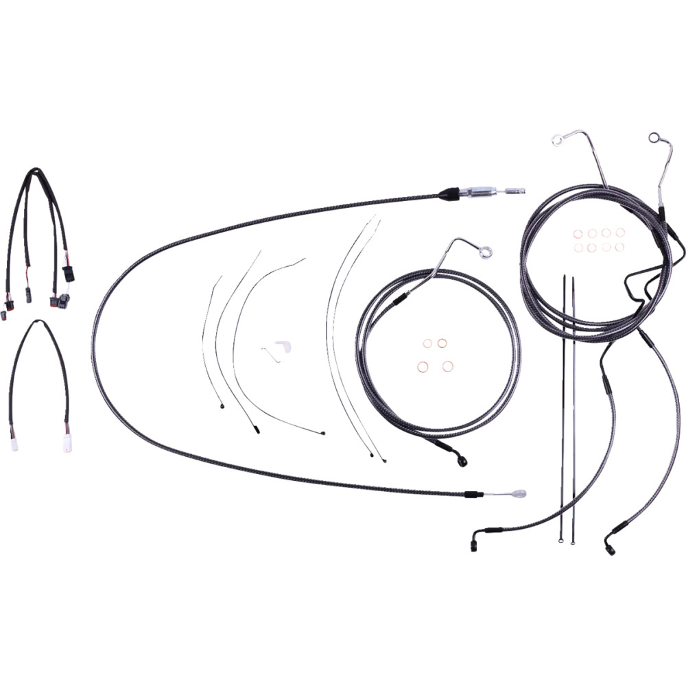 KARBONFIBR Designer Handlebar Installation Kit — Ape hanger, 38–43 cm (15–17 in), Carbon fiber, Silver