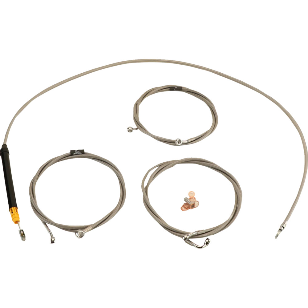 Kit estándar de cables y líneas de freno trenzadas de acero inoxidable para manillar — para altura de manillar 18"–20", Ape Hang
