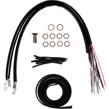 Kit completo de cables y líneas de freno trenzadas de acero inoxidable para manillar — para risers de 2"