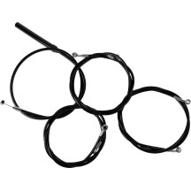 Kit completo de cables trenzados de vinilo negro para manillar y freno — altura de manillar estándar, curvatura estándar