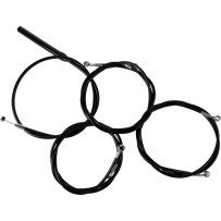 Kit completo de cables trenzados de vinilo negro para manillar y freno — altura de manillar estándar, curvatura estándar