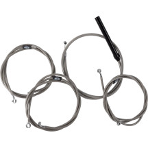 Kit completo de cables y líneas de freno trenzadas de acero inoxidable — para risers de 12"–14"