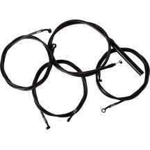 Kit completo Midnight de cables trenzados para manillar y líneas de freno — Negro, 38 cm - 43 cm (15" - 17")