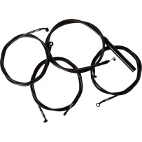 Kit completo Midnight de cables trenzados para manillar y líneas de freno — Negro, 38 cm - 43 cm (15" - 17")