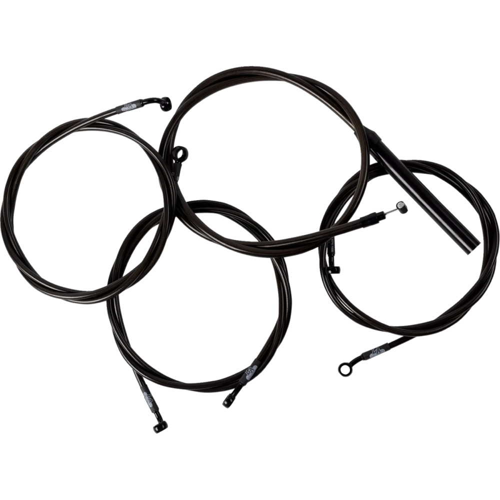 Kit completo Midnight de cables trenzados para manillar y líneas de freno — Negro, 38 cm - 43 cm (15" - 17")