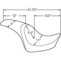 Predator Seat — 80.5 cm overall, standard tank fit, Black