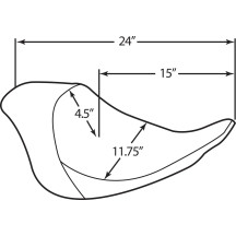 EZ-ON Mount Solo Seat — 61 cm (24") overall, 30 cm (11-3/4") width, Black