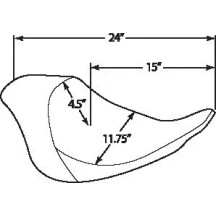 EZ-ON Mount Solo Seat — 61 cm (24") overall, 30 cm (11-3/4") width, Black