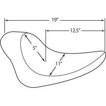 Solo Seat — 47 cm overall, 28 cm wide, Black
