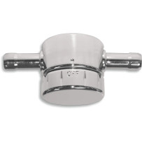 In-Line Custom Fuel Valve — 7.9 mm (5/16") hose barb, Chrome