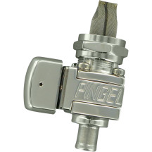 The Guzzler® Fuel Valve — 22 mm outlet, 9.5 mm (3/8") hose barb, polished aluminum